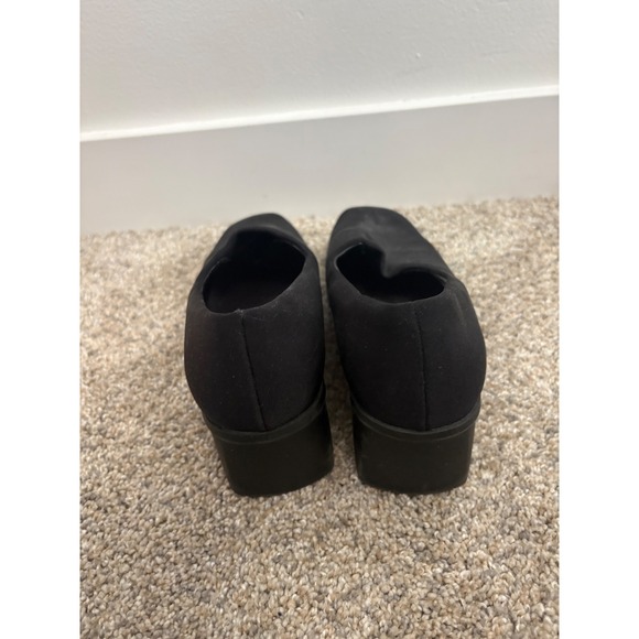Vintage Soft Expressions Black Suede Square-Toe Loafer Heels – Size 8.5 - Picture 4 of 5